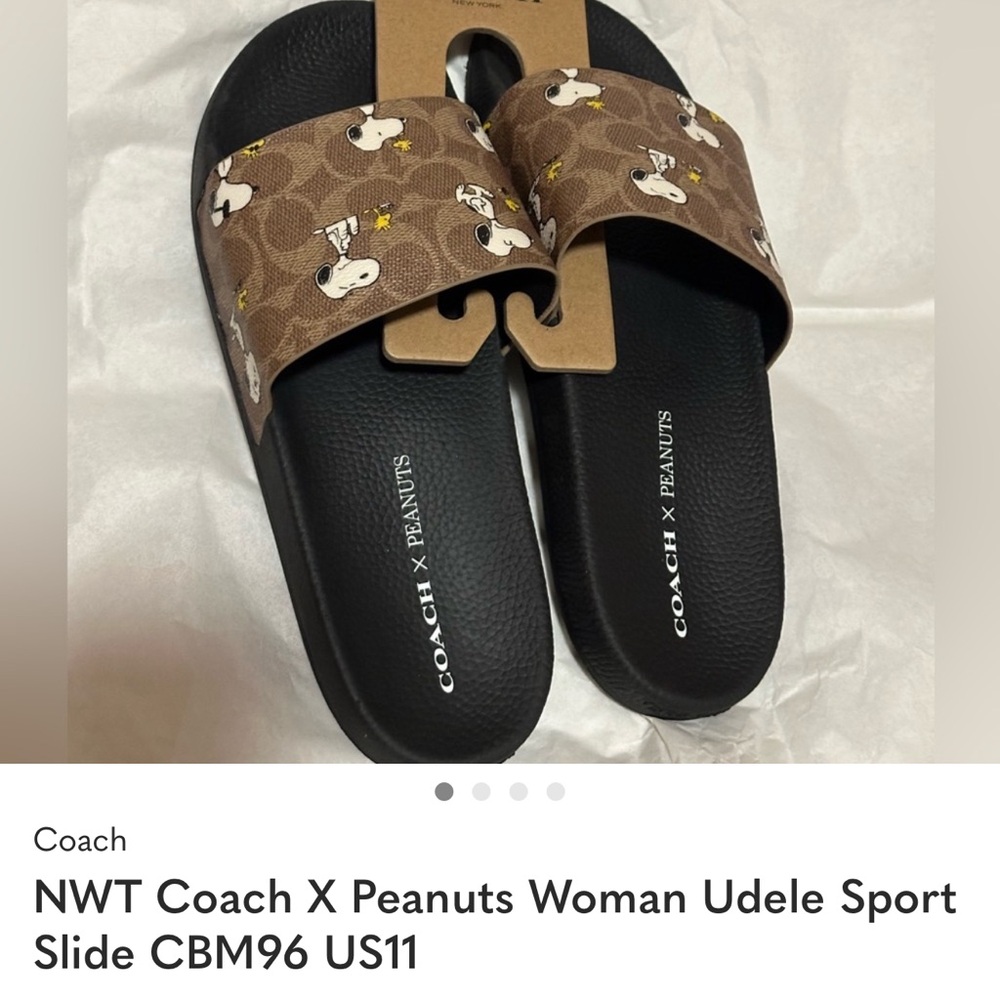 Coach Brown Snoopy Signature Slide Sandals